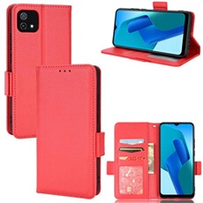 Coque pour OPPO A16K/A16E étui à rabat magnétique en TPU souple antichoc avec porte-cartes, compatible avec OPPO A16K/A16E-Rouge