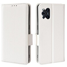 Coque pour OPPO Find X3/X3 Pro étui à rabat magnétique en TPU souple antichoc avec porte-cartes, compatible avec OPPO Find X3/X3 Pro-Blanc