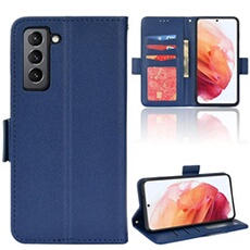 Coque pour Samsung Galaxy S21 étui à rabat magnétique en TPU souple antichoc avec porte-cartes, compatible avec Samsung Galaxy S21-Bleu