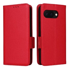 Coque pour Google Pixel 9A étui à rabat magnétique en TPU souple antichoc avec porte-cartes, compatible avec Google Pixel 9A-Rouge