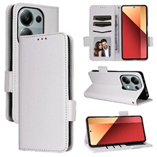 Coque pour Xiaomi POCO M6 Pro 4G étui à rabat magnétique en TPU souple antichoc avec porte-cartes, compatible avec Xiaomi POCO M6 Pro 4G-Blanc