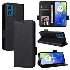 Coque pour Motorola Moto E14 étui à rabat magnétique en TPU souple antichoc avec porte-cartes, compatible avec Motorola Moto E14-Noir