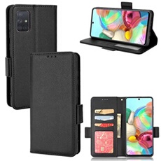 Coque pour Samsung Galaxy A71 4G étui à rabat magnétique en TPU souple antichoc avec porte-cartes, compatible avec Samsung Galaxy A71 4G-Noir