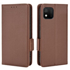 Coque pour Wiko Y52 étui à rabat magnétique en TPU souple antichoc avec porte-cartes, compatible avec Wiko Y52-Marron