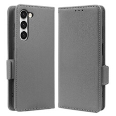 Coque pour Samsung Galaxy S23 Plus étui à rabat magnétique en TPU souple antichoc avec porte-cartes, compatible avec Samsung Galaxy S23 Plus-Gris