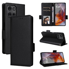 Coque pour Motorola MOTO G75 étui à rabat magnétique en TPU souple antichoc avec porte-cartes, compatible avec Motorola MOTO G75-Noir