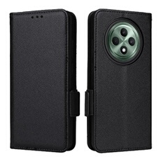 Coque pour OPPO Reno12 F 5G étui à rabat magnétique en TPU souple antichoc avec porte-cartes, compatible avec OPPO Reno12 F 5G-Noir