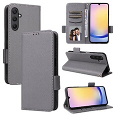 Coque pour Samsung Galaxy A25 5G étui à rabat magnétique en TPU souple antichoc avec porte-cartes, compatible avec Samsung Galaxy A25 5G-Gris