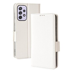 Coque pour Samsung Galaxy A73 5G étui à rabat magnétique en TPU souple antichoc avec porte-cartes, compatible avec Samsung Galaxy A73 5G-Blanc