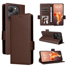 Coque pour Blackview Shark 9 étui à rabat magnétique en TPU souple antichoc avec porte-cartes, compatible avec Blackview Shark 9-Marron