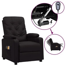 Fauteuil électrique de massage Noir Similicuir