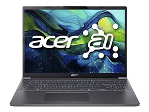 Aspire 16 A16-71M - Intel Core Ultra 7 - 155U / jusqu'à 4.8 GHz - Win 11 Home - Intel Graphics - 16 Go RAM - 1.024 To SSD NVMe - 16" OLED 2048 x 1280
