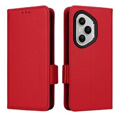 Coque pour Honor 400 Pro étui à rabat magnétique en TPU souple antichoc avec porte-cartes, compatible avec Honor 400 Pro-Rouge