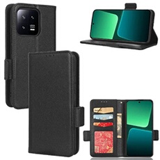 Coque pour Xiaomi 13 Pro étui à rabat magnétique en TPU souple antichoc avec porte-cartes, compatible avec Xiaomi 13 Pro-Noir