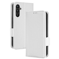 Coque pour Samsung Galaxy S25 étui à rabat magnétique en TPU souple antichoc avec porte-cartes, compatible avec Samsung Galaxy S25-Blanc