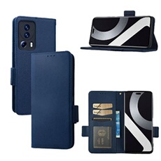 Coque pour Xiaomi 13 Lite étui à rabat magnétique en TPU souple antichoc avec porte-cartes, compatible avec Xiaomi 13 Lite-Bleu