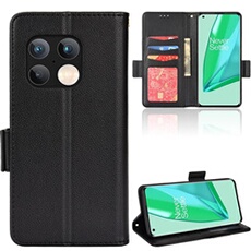 Coque pour OnePlus 10 Pro étui à rabat magnétique en TPU souple antichoc avec porte-cartes, compatible avec OnePlus 10 Pro-Noir