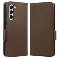 Coque pour Samsung Galaxy S23 Plus étui à rabat magnétique en TPU souple antichoc avec porte-cartes, compatible avec Samsung Galaxy S23 Plus-Marron