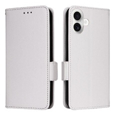 Coque pour iPhone 16 Plus étui à rabat magnétique en TPU souple antichoc avec porte-cartes, compatible avec iPhone 16 Plus-Blanc