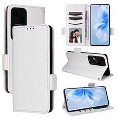 Coque pour VIVO V30 étui à rabat magnétique en TPU souple antichoc avec porte-cartes, compatible avec VIVO V30-Blanc