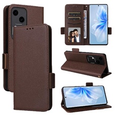 Coque pour VIVO V30 étui à rabat magnétique en TPU souple antichoc avec porte-cartes, compatible avec VIVO V30-Marron