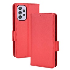 Coque pour Samsung Galaxy A33 5G étui à rabat magnétique en TPU souple antichoc avec porte-cartes, compatible avec Samsung Galaxy A33 5G-Rouge
