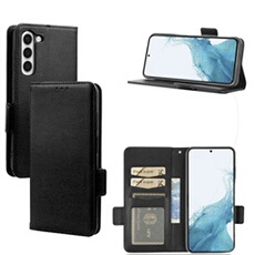 Coque pour Samsung Galaxy S23 étui à rabat magnétique en TPU souple antichoc avec porte-cartes, compatible avec Samsung Galaxy S23-Noir