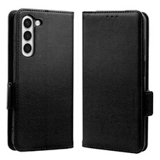 Coque pour Samsung Galaxy S23 Plus étui à rabat magnétique en TPU souple antichoc avec porte-cartes, compatible avec Samsung Galaxy S23 Plus-Noir