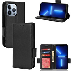 Coque pour iPhone 15 Pro étui à rabat magnétique en TPU souple antichoc avec porte-cartes, compatible avec iPhone 15 Pro-Noir
