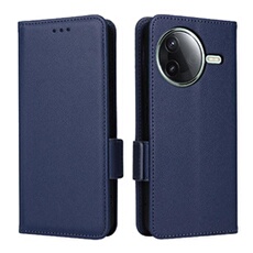 Coque pour Xiaomi Poco F7 Pro 5G étui à rabat magnétique en TPU souple antichoc avec porte-cartes, compatible avec Xiaomi Poco F7 Pro 5G-Bleu