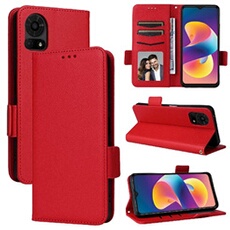 Coque pour TCL 50 LE 4G/T510SPP étui à rabat magnétique en TPU souple antichoc avec porte-cartes, compatible avec TCL 50 LE 4G/T510SPP-Rouge