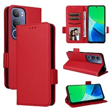 Coque pour vivo Y19S 4G étui à rabat magnétique en TPU souple antichoc avec porte-cartes, compatible avec vivo Y19S 4G-Rouge