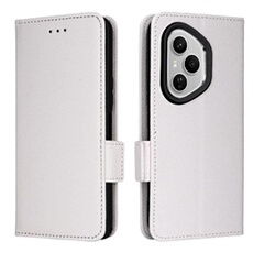 Coque pour Honor 400 Pro étui à rabat magnétique en TPU souple antichoc avec porte-cartes, compatible avec Honor 400 Pro-Blanc