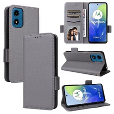 Coque pour Motorola Moto E14 étui à rabat magnétique en TPU souple antichoc avec porte-cartes, compatible avec Motorola Moto E14-Gris