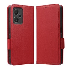 Coque pour Xiaomi Redmi Note 12 5G étui à rabat magnétique en TPU souple antichoc avec porte-cartes, compatible avec Xiaomi Redmi Note 12 5G-Rouge