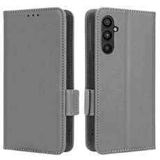 Coque pour Samsung Galaxy S25 Plus étui à rabat magnétique en TPU souple antichoc avec porte-cartes, compatible avec Samsung Galaxy S25 Plus-Gris