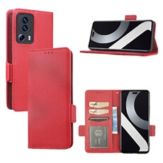 Coque pour Xiaomi 13 Lite étui à rabat magnétique en TPU souple antichoc avec porte-cartes, compatible avec Xiaomi 13 Lite-Rouge