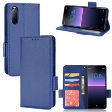 Coque pour Sony Xperia 10 II étui à rabat magnétique en TPU souple antichoc avec porte-cartes, compatible avec Sony Xperia 10 II-Bleu