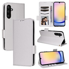 Coque pour Samsung Galaxy A25 5G étui à rabat magnétique en TPU souple antichoc avec porte-cartes, compatible avec Samsung Galaxy A25 5G-Blanc