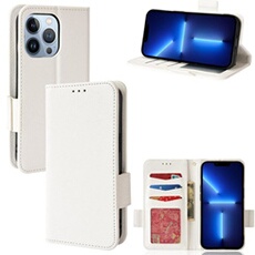 Coque pour iPhone 15 Pro étui à rabat magnétique en TPU souple antichoc avec porte-cartes, compatible avec iPhone 15 Pro-Blanc