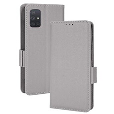 Coque pour Samsung Galaxy A71 4G étui à rabat magnétique en TPU souple antichoc avec porte-cartes, compatible avec Samsung Galaxy A71 4G-Gris