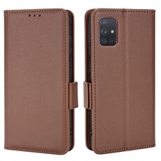 Coque pour Samsung Galaxy A71 4G étui à rabat magnétique en TPU souple antichoc avec porte-cartes, compatible avec Samsung Galaxy A71 4G-Marron