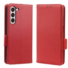 Coque pour Samsung Galaxy S23 Plus étui à rabat magnétique en TPU souple antichoc avec porte-cartes, compatible avec Samsung Galaxy S23 Plus-Rouge