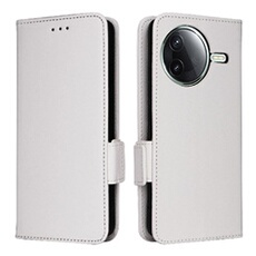 Coque pour Xiaomi Poco F7 Pro 5G étui à rabat magnétique en TPU souple antichoc avec porte-cartes, compatible avec Xiaomi Poco F7 Pro 5G-Blanc