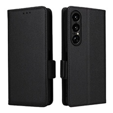 Coque pour Sony Xperia 1 VII étui à rabat magnétique en TPU souple antichoc avec porte-cartes, compatible avec Sony Xperia 1 VII-Noir