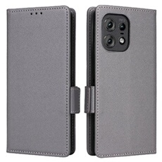 Coque pour Motorola Moto Edge 50 Pro étui à rabat magnétique en TPU souple antichoc avec porte-cartes, compatible avec Motorola Moto Edge 50 Pro-Gris