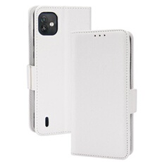 Coque pour Wiko Y82 étui à rabat magnétique en TPU souple antichoc avec porte-cartes, compatible avec Wiko Y82-Blanc