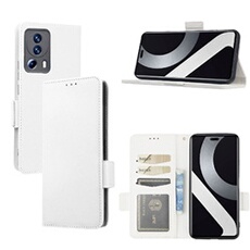 Coque pour Xiaomi 13 Lite étui à rabat magnétique en TPU souple antichoc avec porte-cartes, compatible avec Xiaomi 13 Lite-Blanc