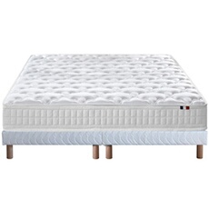 Ensemble Matelas Ressorts 5 Zones Etoile + Sommier 2x80x200 Sommier Blanc