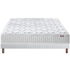 Idliterie - Ensemble matelas ressorts 5 zones etoile + sommier - made in france - 140x190cm + sommier - blanc